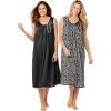 Only Necessities Plus Size 2-Pack Sleeveless Nightgown(Neutral Animal)
