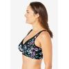 Catherines Women’s Plus Size Cotton Comfort Wireless Bra(Black Multi Blossom)