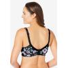Catherines Women’s Plus Size Cotton Comfort Wireless Bra(Black Multi Blossom)