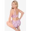 Catherines Women’s Plus Size Wireless Back Smoothing Bra(Navy Multi Floral)