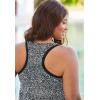 Swimsuits For All Swim 365 Women’s Plus Size Longer-Length High-Neck Racerback Tankini Top(Black White Leopard)