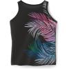 Swimsuits For All Swim 365 Women’s Plus Size Longer-Length High-Neck Racerback Tankini Top(Ombre Palm Placement)