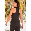 Swimsuits For All Swim 365 Women’s Plus Size Longer-Length High-Neck Racerback Tankini Top(Ombre Palm Placement)