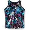 Swimsuits For All Swim 365 Women’s Plus Size Longer-Length High-Neck Racerback Tankini Top(Pink Textured Palm)
