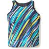 Swimsuits For All Swim 365 Women’s Plus Size Longer-Length High-Neck Racerback Tankini Top(Turq Painterly Stripe)