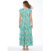 Woman Within Plus Size Texture Knit Tiered Flutter Sleeve Maxi Dress(Ivory Tulip Watercolor)