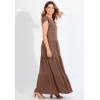 Woman Within Plus Size Texture Knit Tiered Flutter Sleeve Maxi Dress(Mocha Nude)