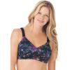 Catherines Women’s Plus Size Wireless Back Smoothing Bra(Navy Multi Floral)