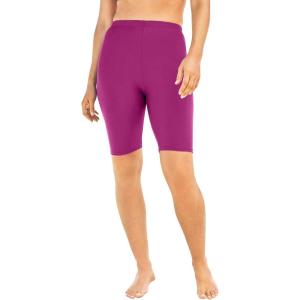 Swim 365 Women’s Plus Size High-Waist Full-Coverage Swim Bike Short(Fuchsia)