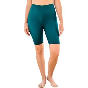Swim 365 Women’s Plus Size High-Waist Full-Coverage Swim Bike Short(Mediterranean)