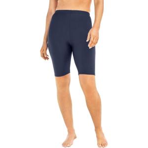 Swim 365 Women’s Plus Size High-Waist Full-Coverage Swim Bike Short(Navy)