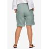 ellos Plus Size Mid-Rise Stretch Cotton Convertible Cargo Bermuda Shorts(Grey Spruce)