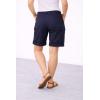 ellos Plus Size Mid-Rise Stretch Cotton Convertible Cargo Bermuda Shorts(Navy)