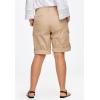 ellos Plus Size Mid-Rise Stretch Cotton Convertible Cargo Bermuda Shorts(New Khaki)