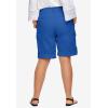 ellos Plus Size Mid-Rise Stretch Cotton Convertible Cargo Bermuda Shorts(Ocean Sapphire)