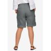 ellos Plus Size Mid-Rise Stretch Cotton Convertible Cargo Bermuda Shorts(Slate)