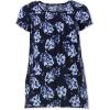 ellos Plus Size Smocked Tunic(Navy Floral Print)