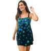 Swimsuits For All Swim 365 Women’s Plus Size Princess-Seam Bandeau Tummy Control A-Line Swim Dress(Black Ombre Butterfly)