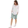 ellos Plus Size Mid-Rise Stretch Cotton Convertible Cargo Bermuda Shorts(Grey Spruce)