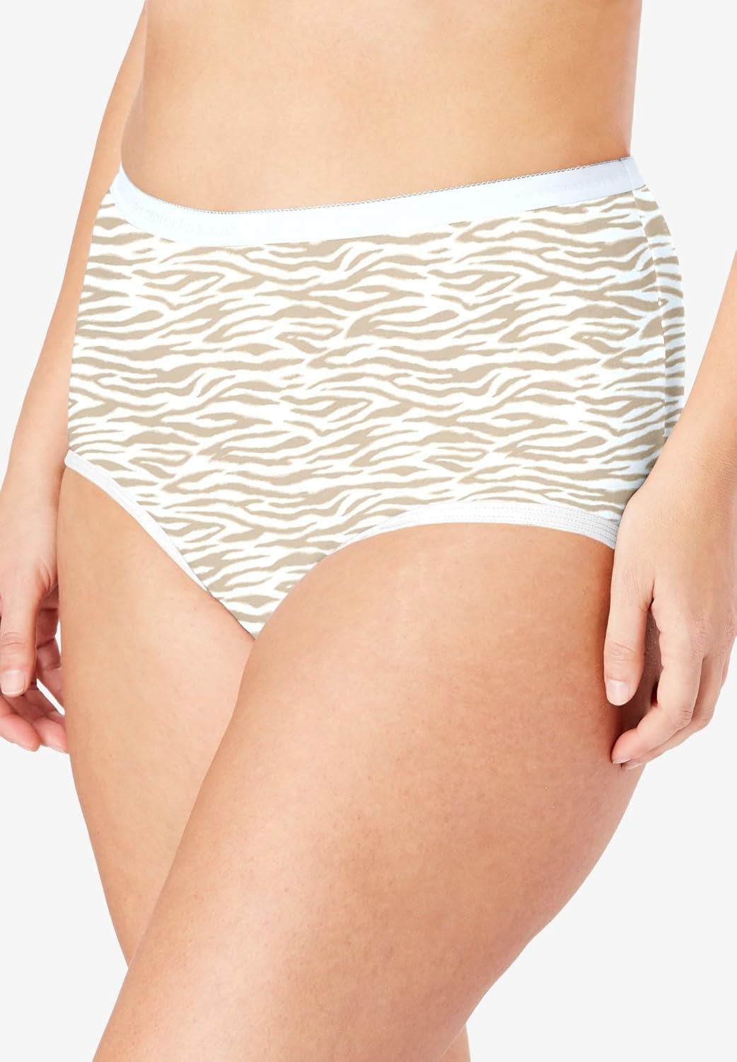 image:imageComfort Choice Plus Size 5Pack TagFree Full Coverage Cotton BriefAnimal Print Pack