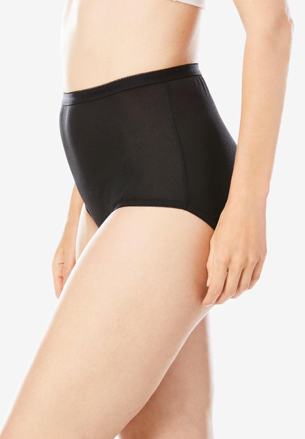 image:imageComfort Choice Plus Size 5Pack TagFree Full Coverage Cotton BriefBright Pack
