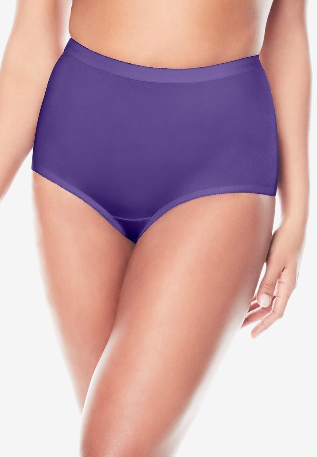 image:imageComfort Choice Plus Size 5Pack TagFree Full Coverage Cotton BriefBright Pack