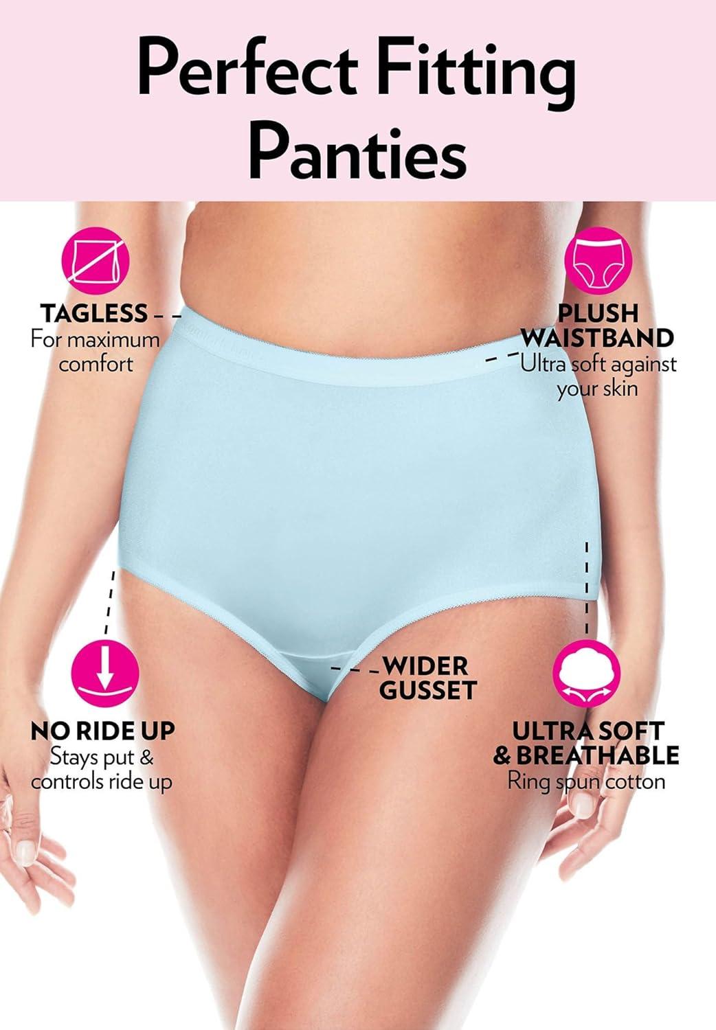 image:imageComfort Choice Plus Size 5Pack TagFree Full Coverage Cotton BriefCherry Pack