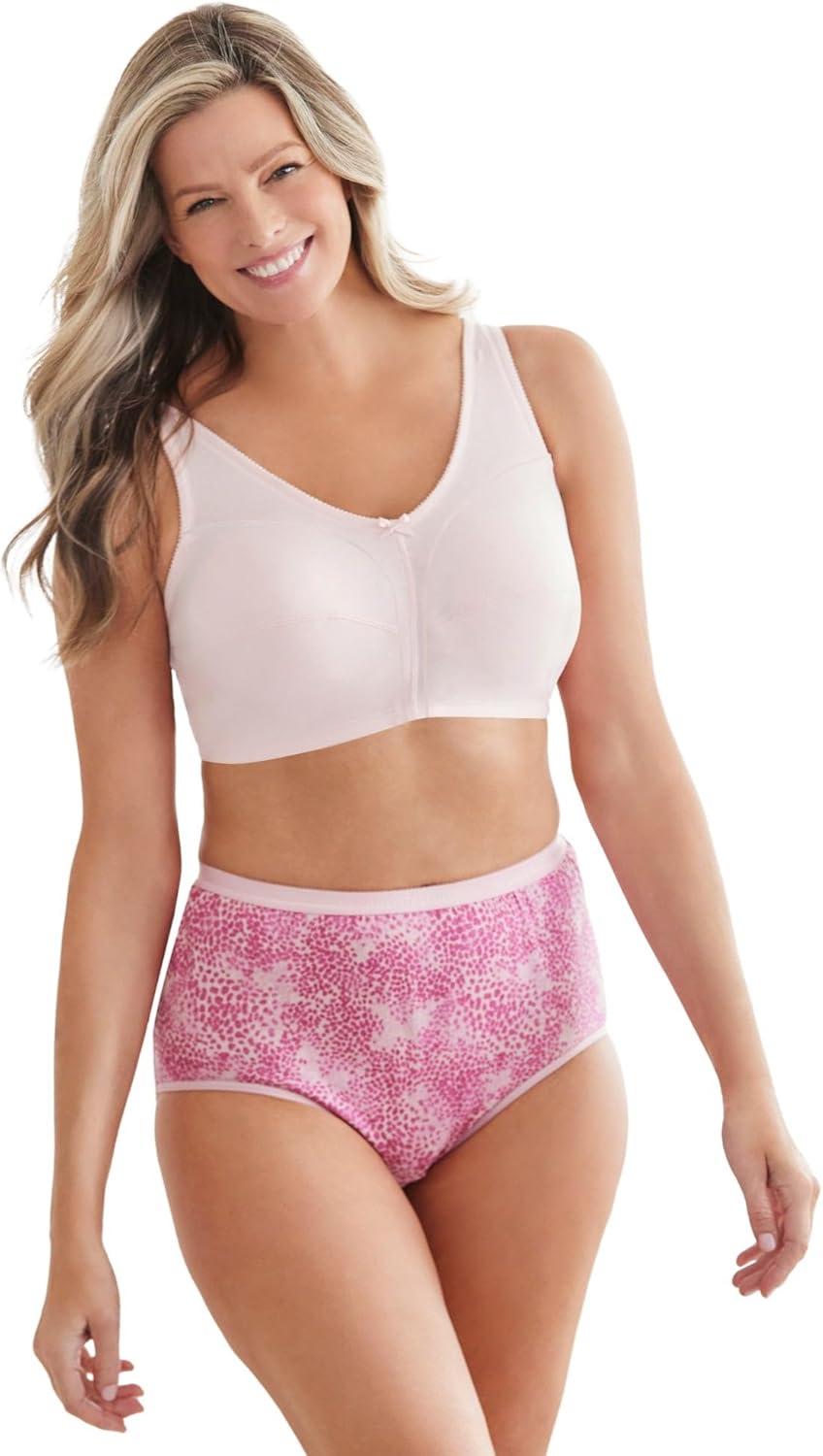image:imageComfort Choice Plus Size 5Pack TagFree Full Coverage Cotton BriefFloral Print Pack