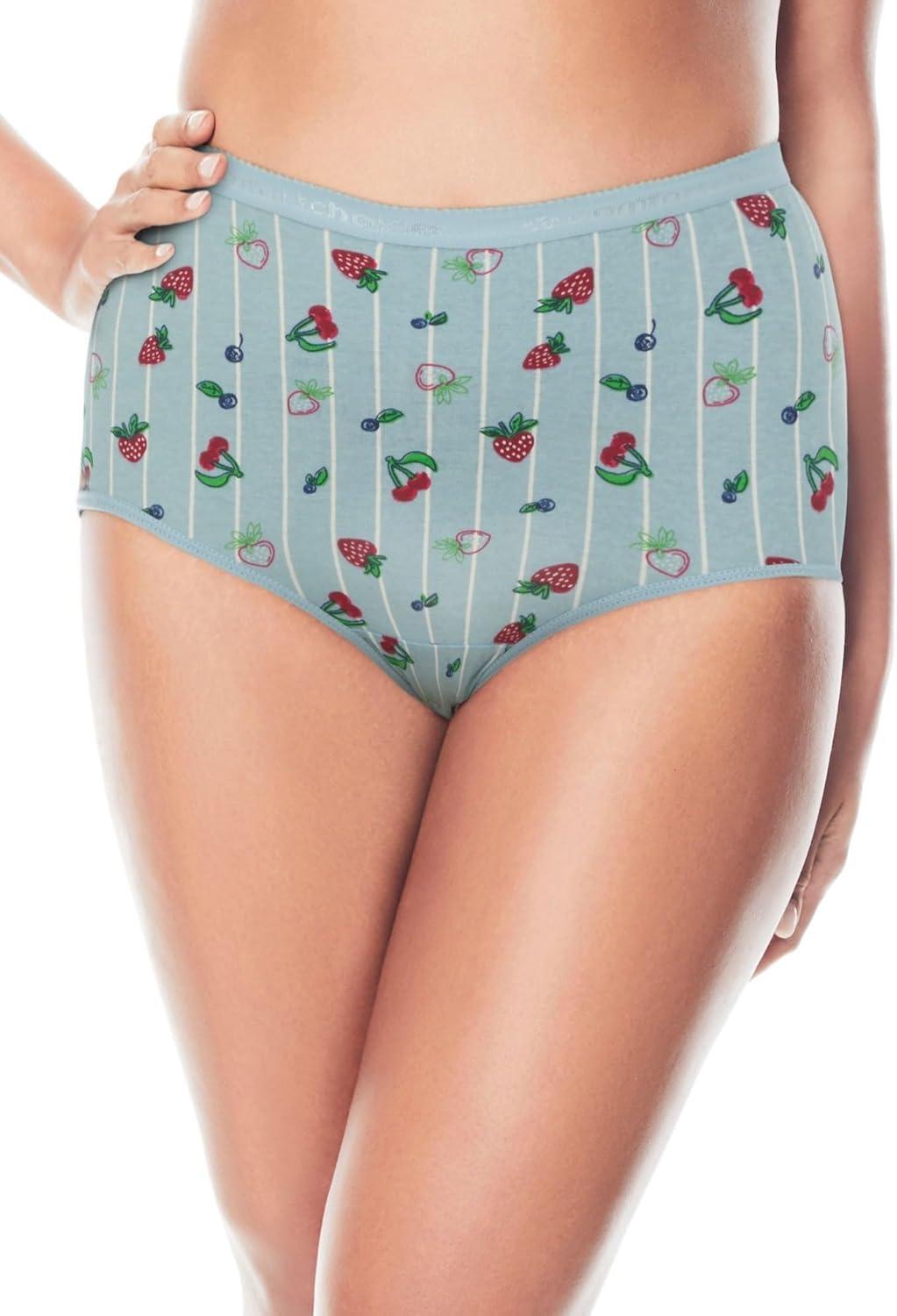 image:imageComfort Choice Plus Size 5Pack TagFree Full Coverage Cotton BriefFruit Pack