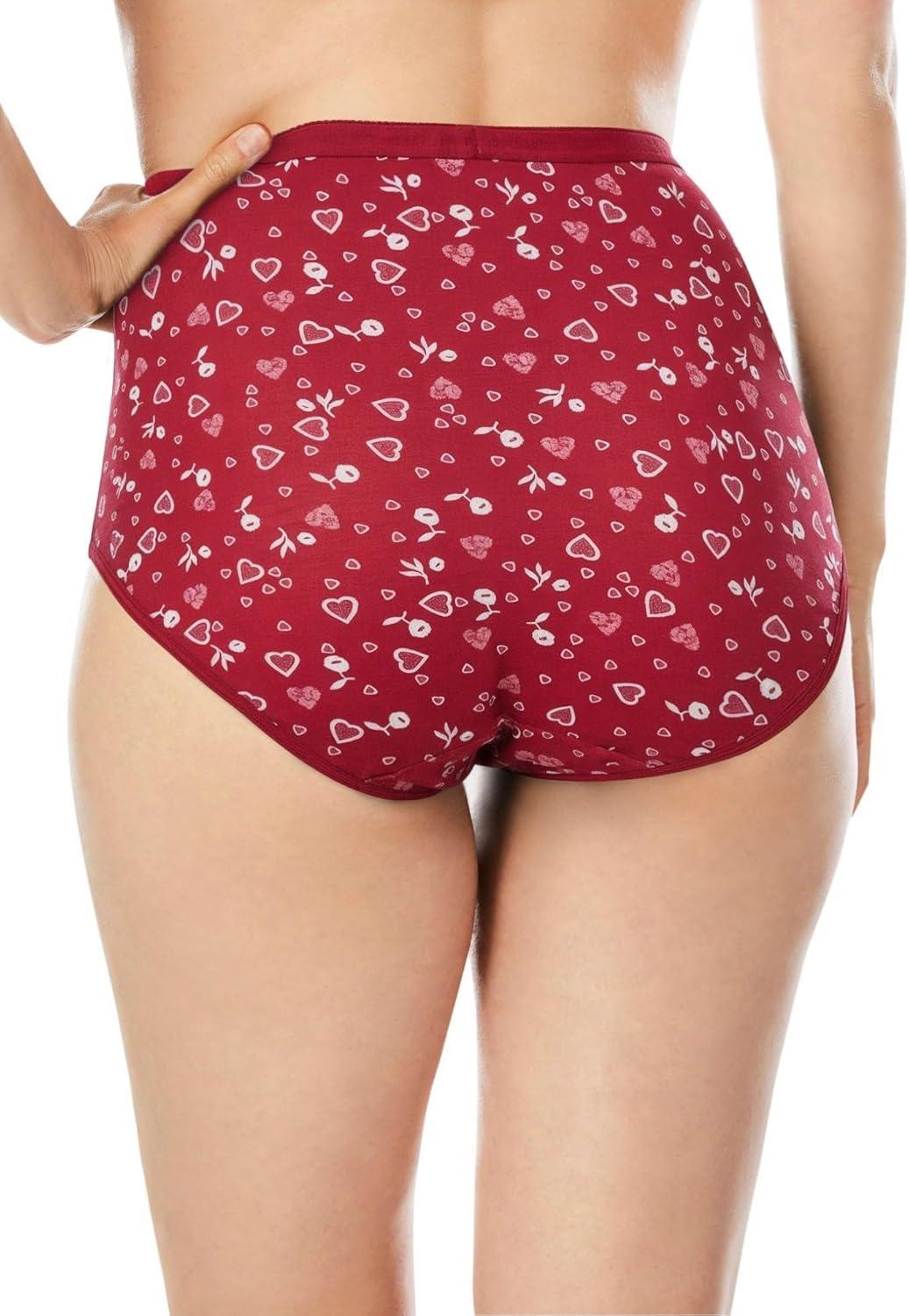 image:imageComfort Choice Plus Size 5Pack TagFree Full Coverage Cotton BriefHearts Pack