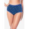 Comfort Choice Plus Size 5-Pack Tag-Free Full Coverage Cotton Brief(Evening Blue Dot Pack)