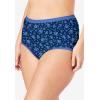 Comfort Choice Plus Size 5-Pack Tag-Free Full Coverage Cotton Brief(Evening Blue Dot Pack)