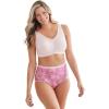 Comfort Choice Plus Size 5-Pack Tag-Free Full Coverage Cotton Brief(Floral Print Pack)