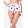 Comfort Choice Plus Size 5-Pack Tag-Free Full Coverage Cotton Brief(Floral Print Pack)