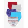 Comfort Choice Plus Size 5-Pack Tag-Free Full Coverage Cotton Brief(Stars and Stripes Pack)