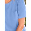 Woman Within Plus Size Perfect Crewneck Pocket Tee(French Blue)