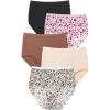 Comfort Choice Plus Size 5-Pack Tag-Free Full Coverage Cotton Brief(Animal Pack)