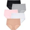 Comfort Choice Plus Size 5-Pack Tag-Free Full Coverage Cotton Brief(Basic Pack)