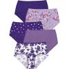 Comfort Choice Plus Size 5-Pack Tag-Free Full Coverage Cotton Brief(Ditsy Pack)