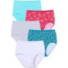 Comfort Choice Plus Size 5-Pack Tag-Free Full Coverage Cotton Brief(Dragonfly Pack)