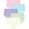 Comfort Choice Plus Size 5-Pack Tag-Free Full Coverage Cotton Brief(Pastel Pack)