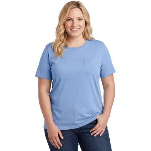 Woman Within Plus Size Perfect Crewneck Pocket Tee(French Blue)