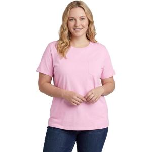 Woman Within Plus Size Perfect Crewneck Pocket Tee(Pink)