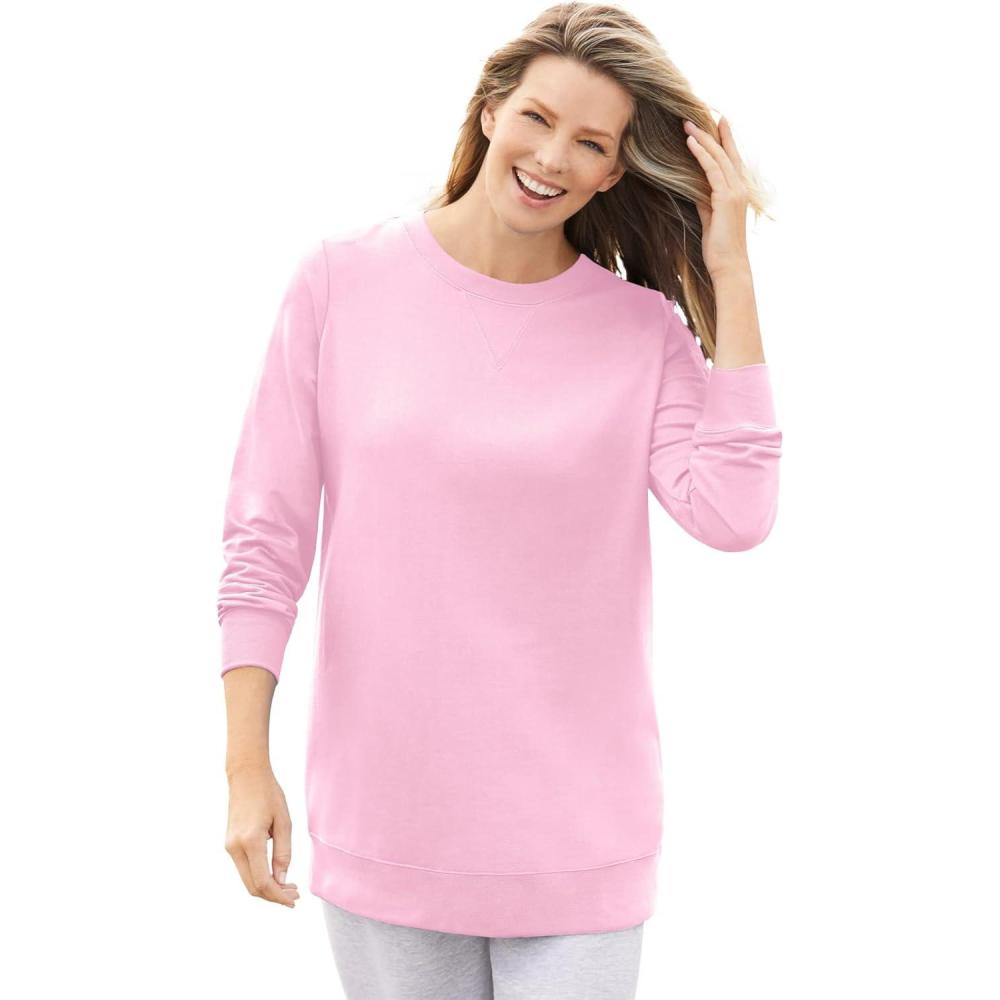 image:imageWoman Within Crewneck Fleece SweatshirtPink