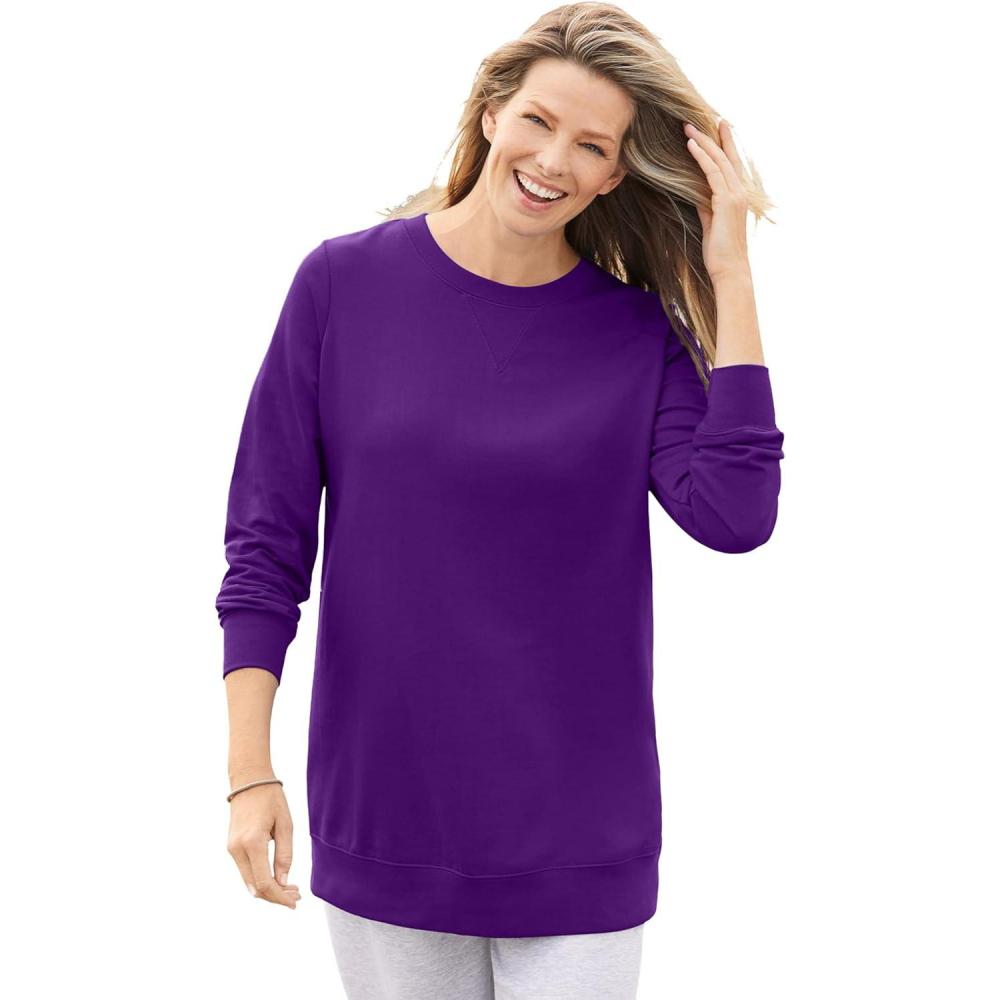 image:imageWoman Within Crewneck Fleece SweatshirtRadiant Purple