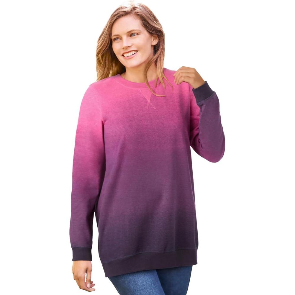 image:imageWoman Within Printed SweatshirtPeony Petal Ombre
