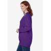 Woman Within Crewneck Fleece Sweatshirt(Radiant Purple Floral Embroidery)