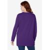 Woman Within Crewneck Fleece Sweatshirt(Radiant Purple Floral Embroidery)