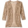 Woman Within Plus Size Crochet Curved-Hem Cardigan Sweater(New Khaki)