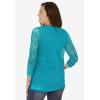 Woman Within Plus Size Crochet Curved-Hem Cardigan Sweater(Pretty Turquoise)